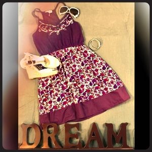 Lulumari Anthropologie purple floral dress sz M